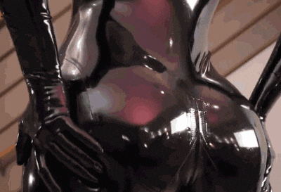【邪恶 GIF 出处】黑色乳胶衣动态福利图 动态图