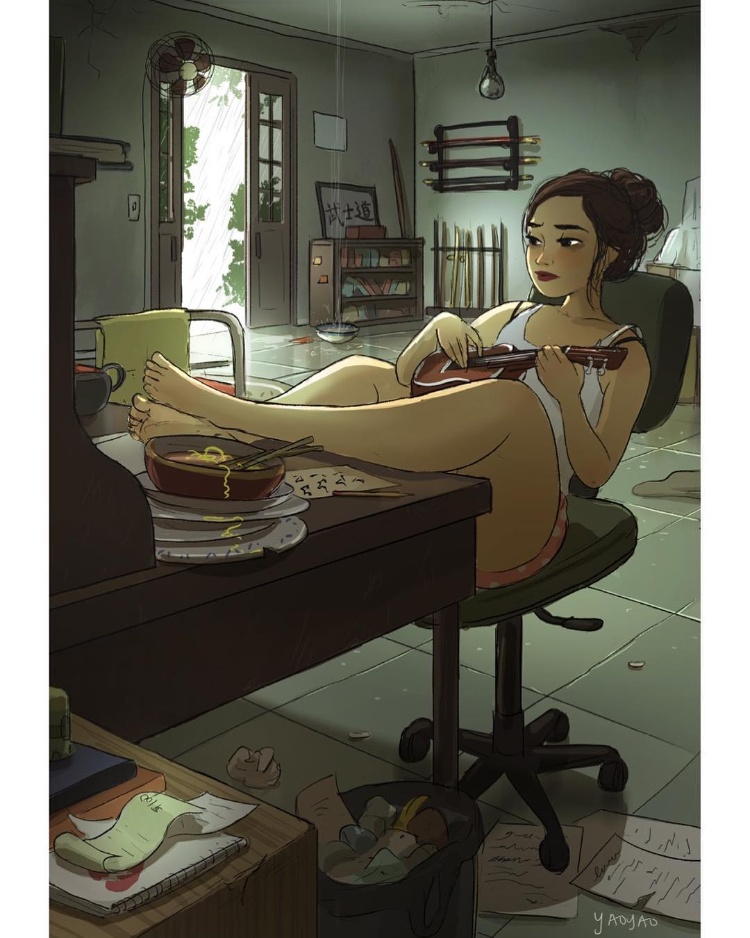 美国插画家画出《失恋女子的单身生活》
