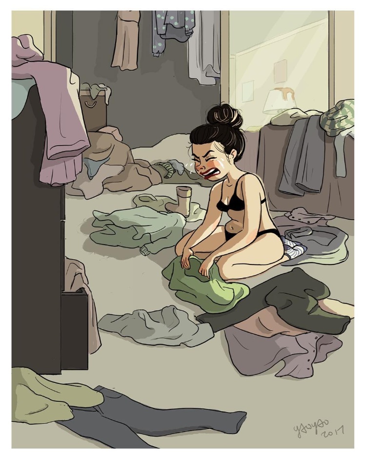 美国插画家画出《失恋女子的单身生活》