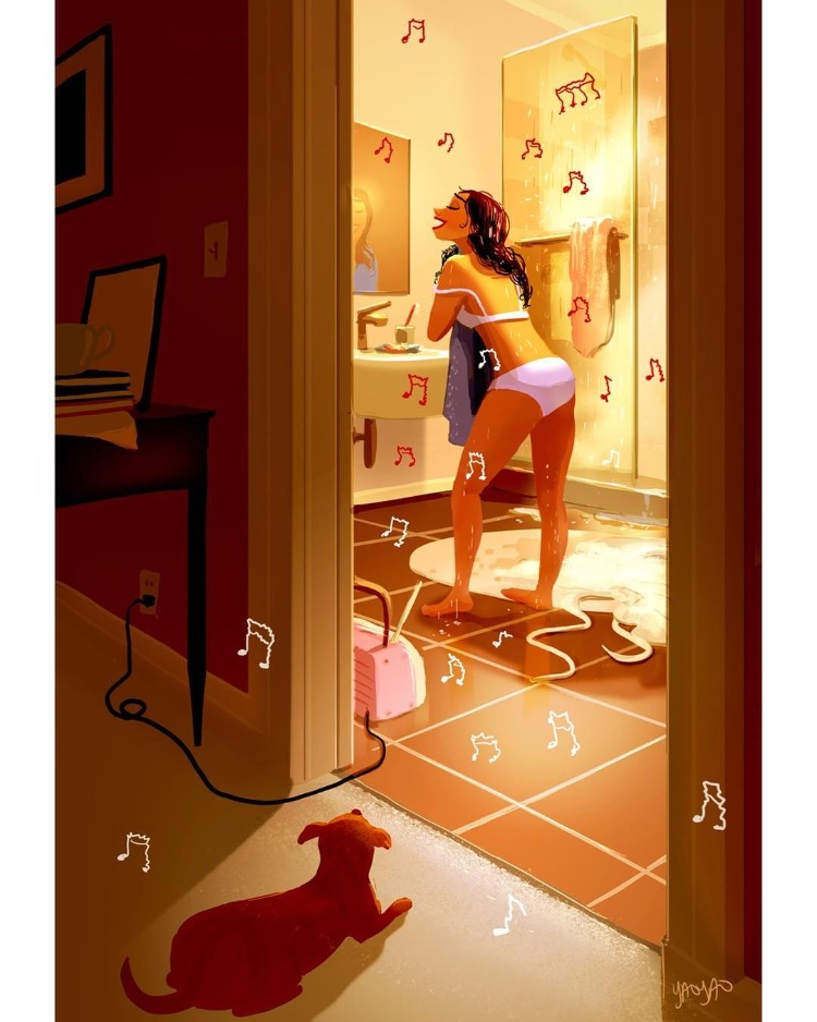美国插画家画出《失恋女子的单身生活》