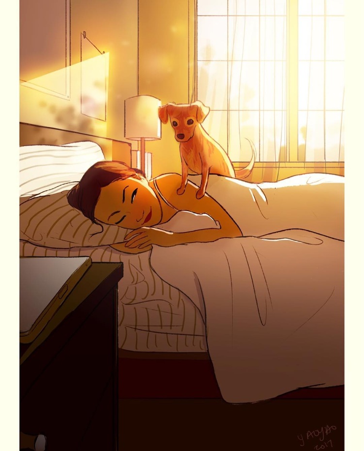 美国插画家画出《失恋女子的单身生活》