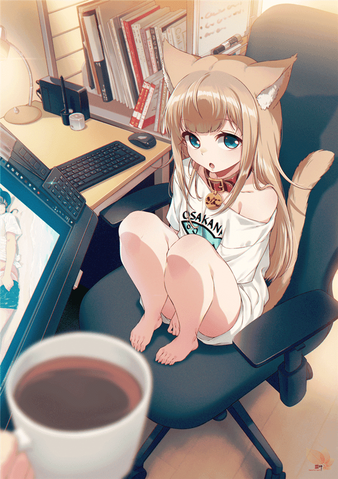 插画《猫咪萝莉化》，萌到爆表
