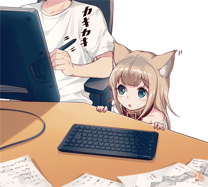 插画《猫咪萝莉化》，萌到爆表
